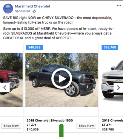 Facebook ads example image