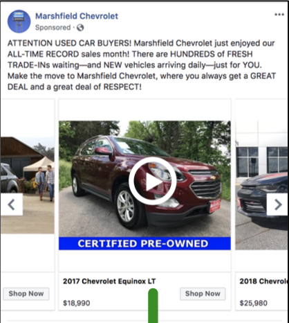 Facebook ads example image